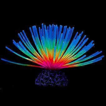 ZENGO Aquarium Imitative Regenbogen Seeigel Kugel Künstliches Silikon Ornament mit leuchtendem Effekt für Aquarium Landschaftsdekoration, Blau