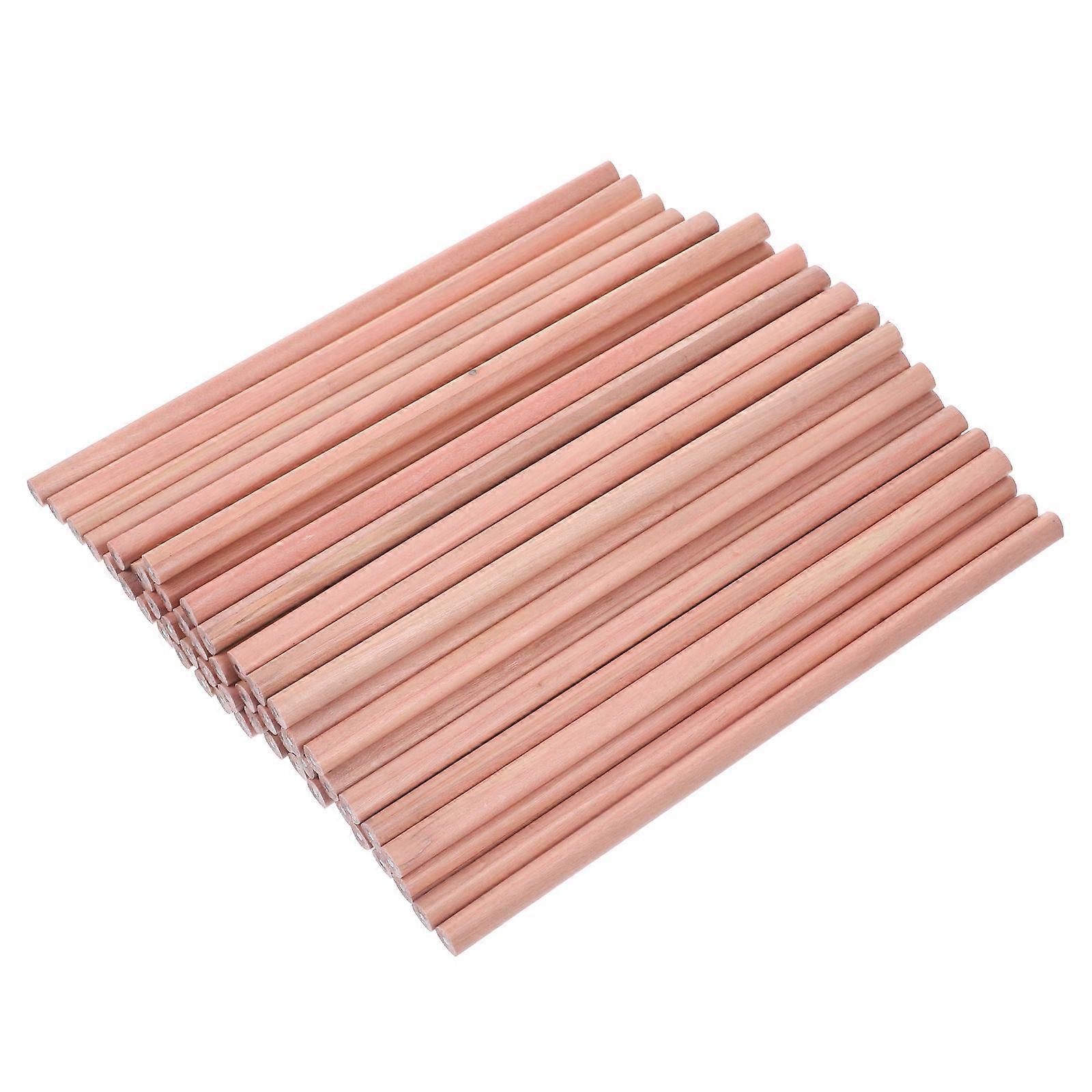 Practical Kids Pencils Wood Pencils for School Classroom Various Activities Students Thick Pencils Light Brown 0.8x0.8x17.5cm Sketching 50Pack
