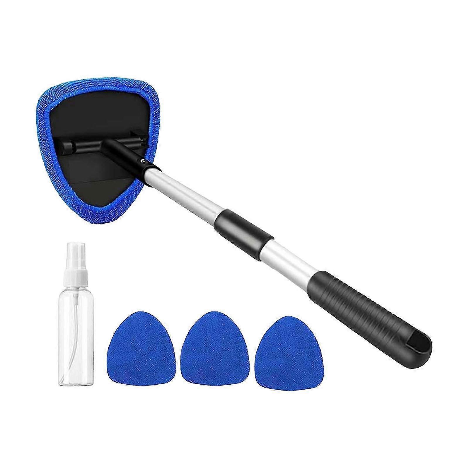 Car Window Cleaner Windshield Cleaning Tool with Long Handle No-Scratch Versatile Auto Glass Mirror Wand Care Kit