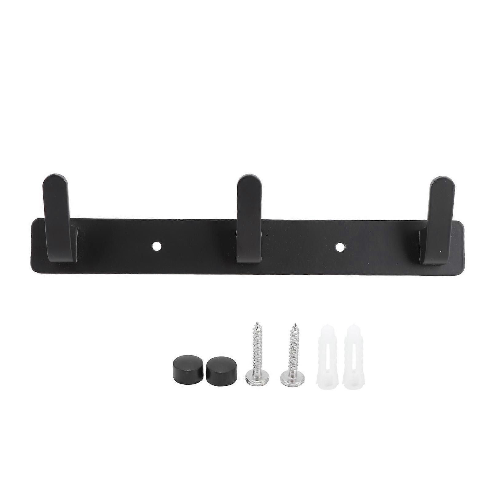 Simple Space Aluminum Row Hooks Wall Mounted Hook for Kitchen Bathroom Wardrobe Black