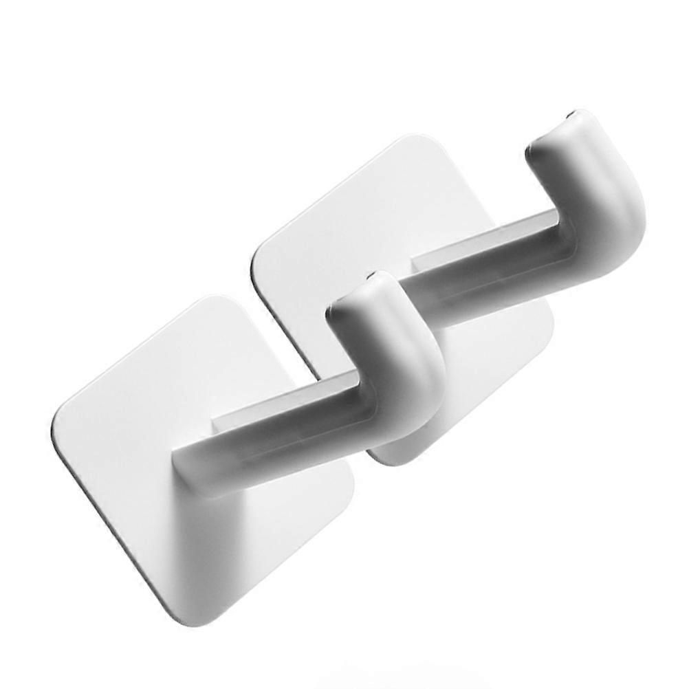 Wall Hooks For Hanging Clothes Hanger Hook Door Back Hook Rack Punch Free Space Saving White 2Pcs