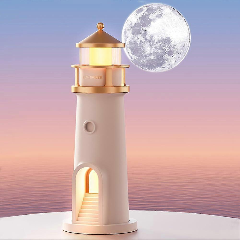 Lighthouse Decoration, LED Lighthouse Lamp, Beacon with Light Moon Projection, Decorative Lamp Gift for Bedroom, Living Room, Body Sensor Models