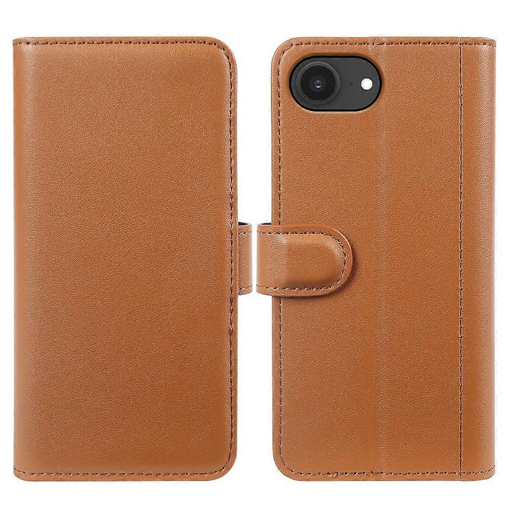 For iPhone 16e Phone Cases Genuine Split Leather Wallet Mobile Cover Stand