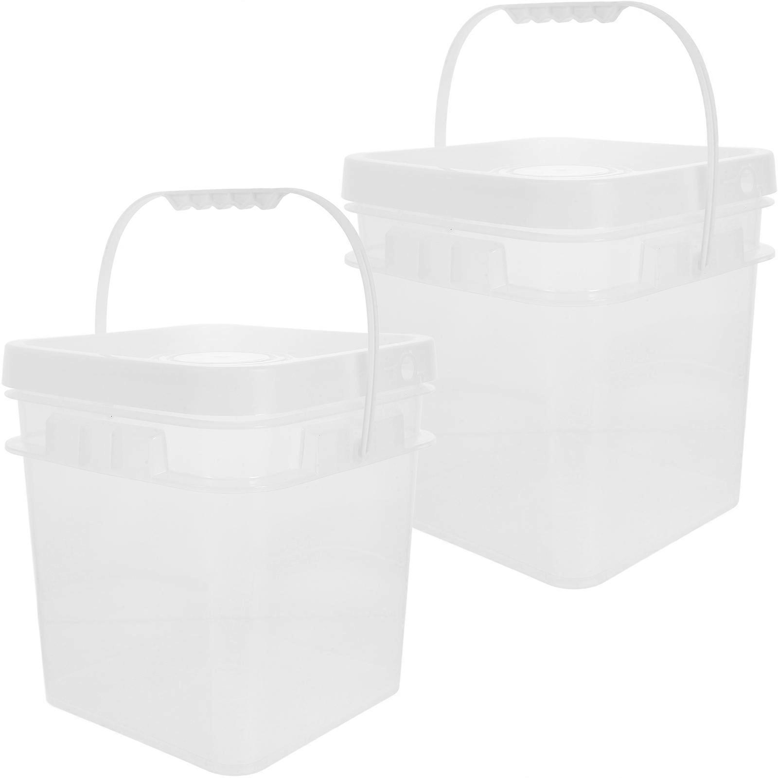 Dog Treats Container Plastic Bucket With Airtight Lid For Home Storage Pet Feeding Multi-Purpose Use 10L Clear Color 2Pcs