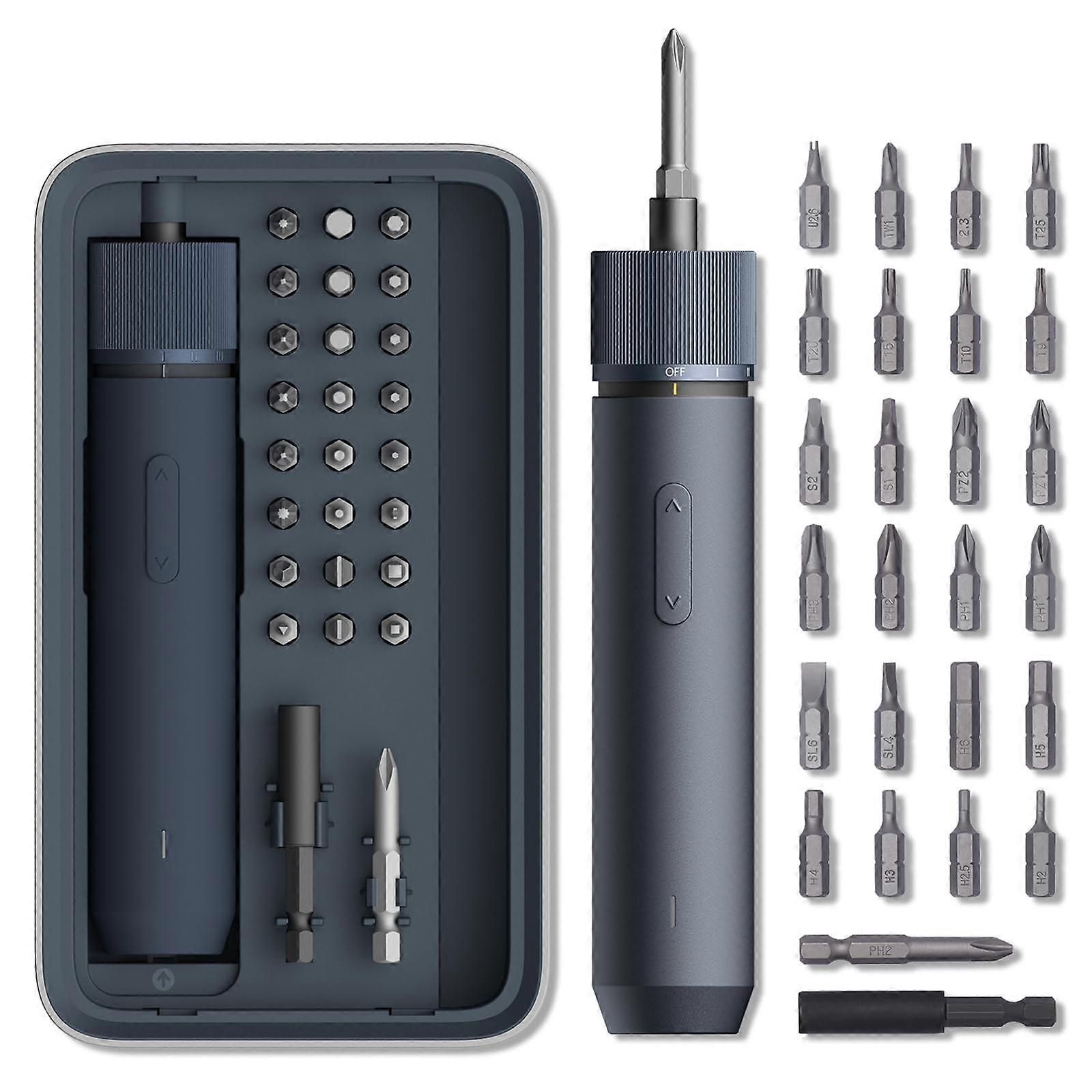 Cordless Screwdriver with LED Light, 3 Torque Levels, USBC Charging, 25 Bits