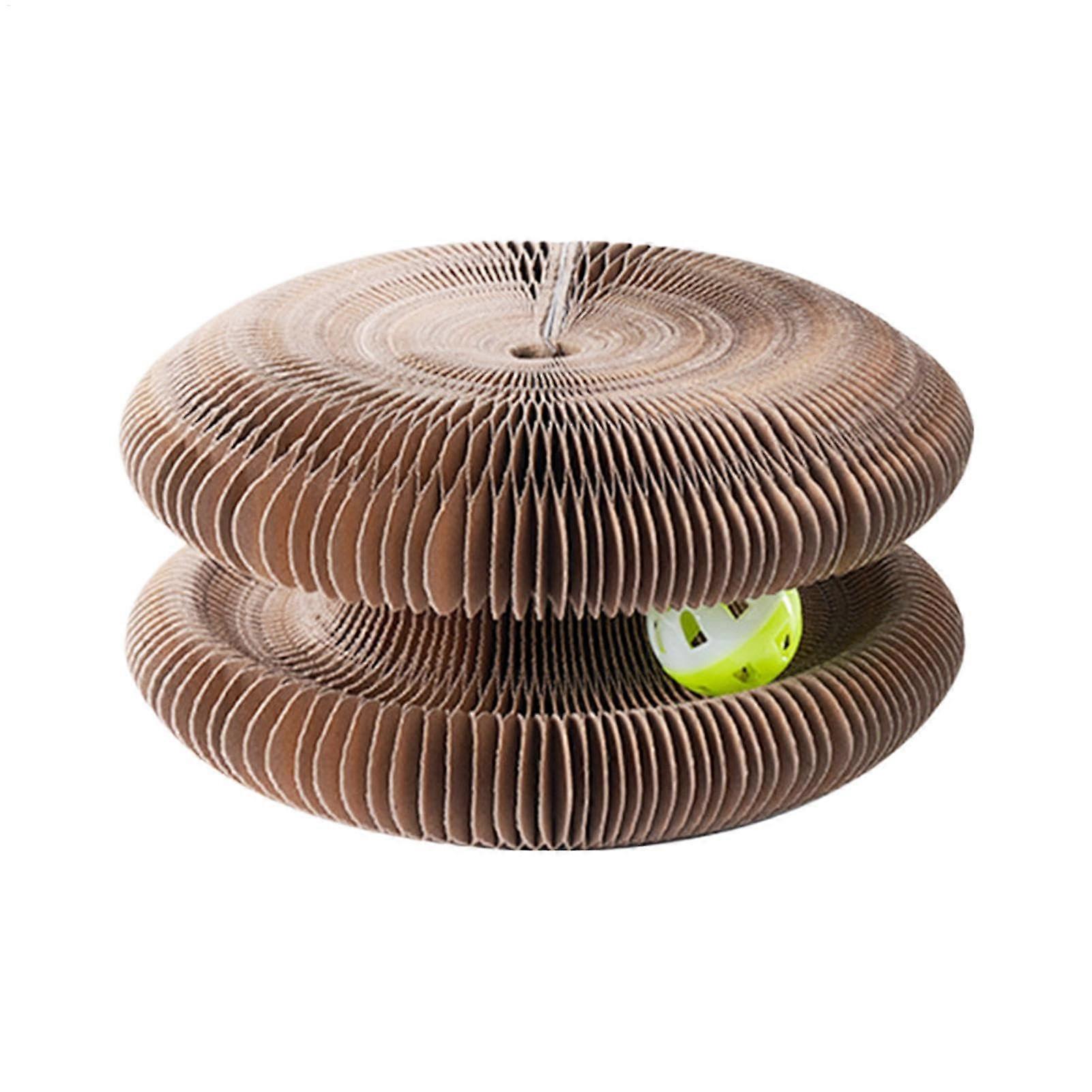 Cat Scratch Board, Cat Scratch Pad | Foldable Interactive Cat Scratcher with Bell, Recyclable Material for Kittens