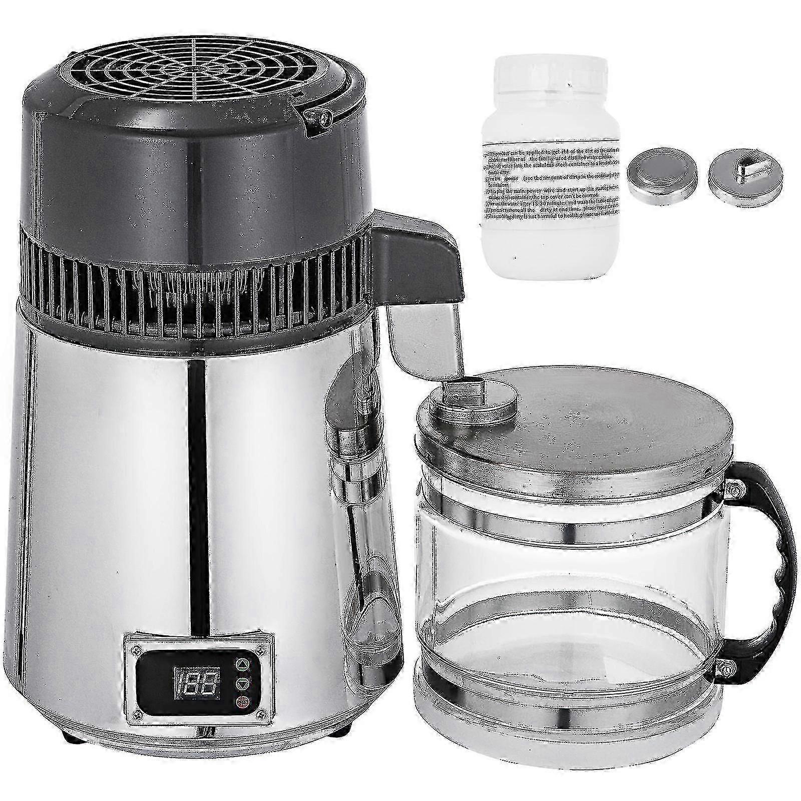 4l Water Distiller Temperature Controlled Dental Filer Hospital W/water Bottle