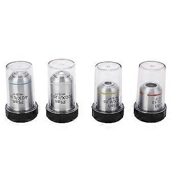 thumbnail image 2 of 4X 10X 40X 100X Plan Achromatic Objective Lens Set – RMS 20.2mm For Biological Microscope 2 of 6