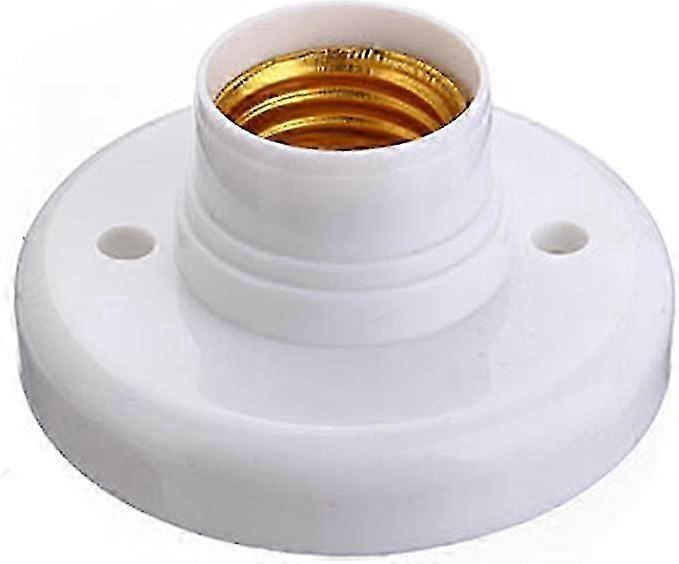 AURA 4 Pcs E27 Light Bulb Socket, Lamp Holders Round Plastic Screw Base Socket, Lamp Holder Bracket E27 Wall Socket, Round Screw Holder Light Socket