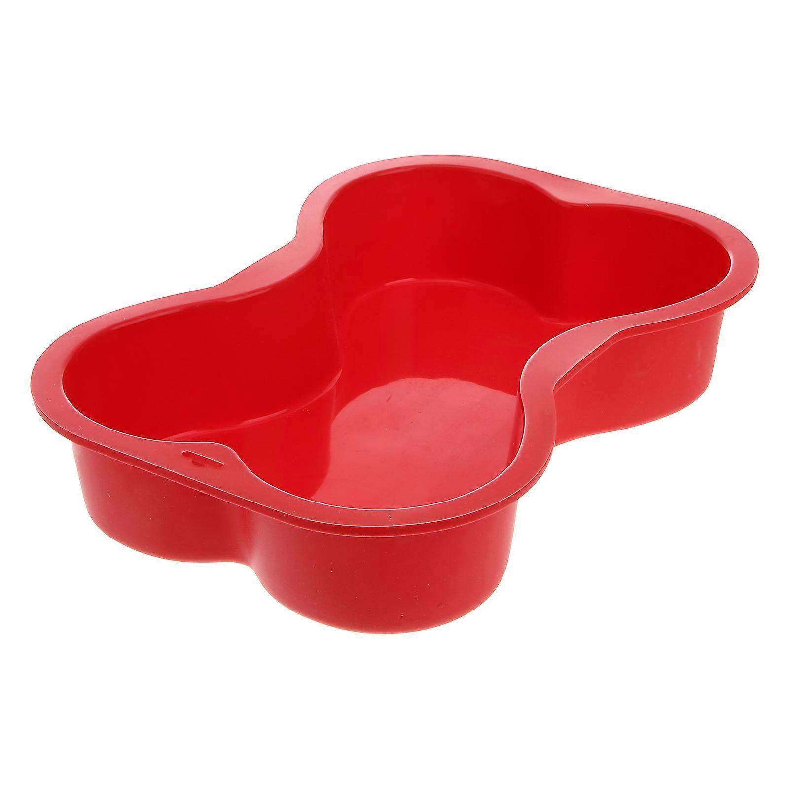 Red Silicone Dog Cake Mold Perfect for Pet Use Big Bone Shape Fits Special Occasions Safe