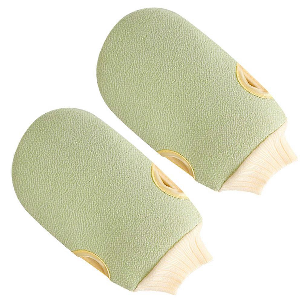 Bath Mitten Exfoliating Gloves for Bathing Use 2Pcs Light Green Shower Gloves