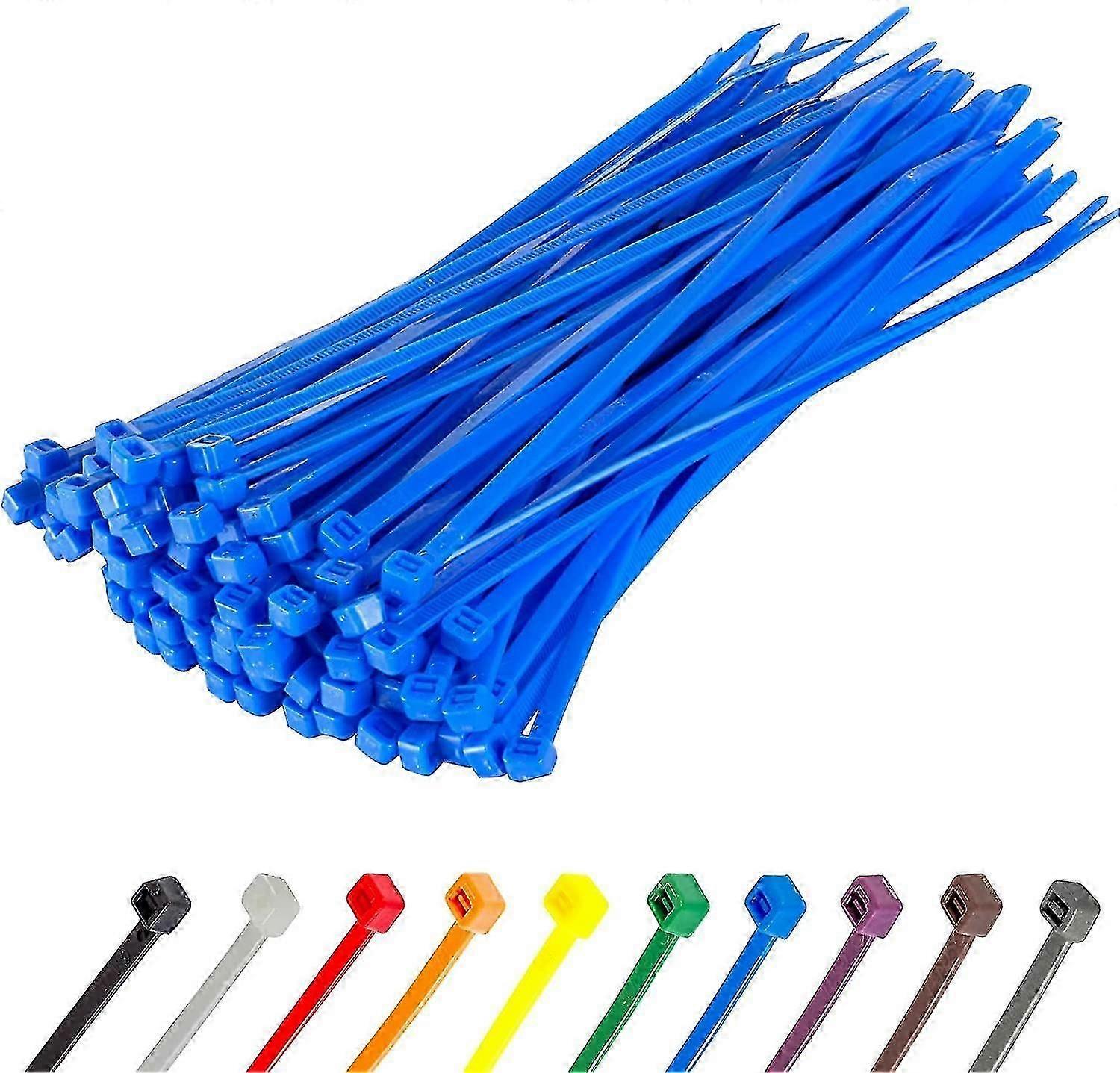 Fascette lunghe in argento resistenti, 370 mm x 4,8 mm, confezione da 100, cerniera in nylon premium