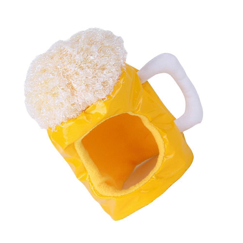 Funny Beer Mug Pet Hats for Dog Festival Cosplay Hat Dress up Costume 1 Set
