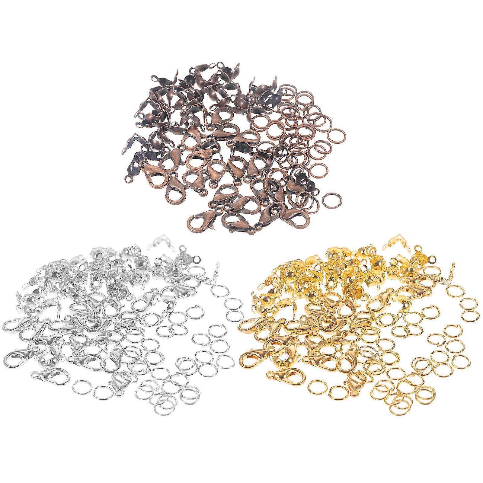 DIY Jewelry Making Kit with Strong Alloy Clasps and Assorted Color Rings for Craft Projects