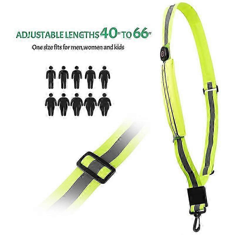 LED Reflective Belt Sash for Walking At Night,Rechargeable LED Light Up Running Belt for Runners Wal