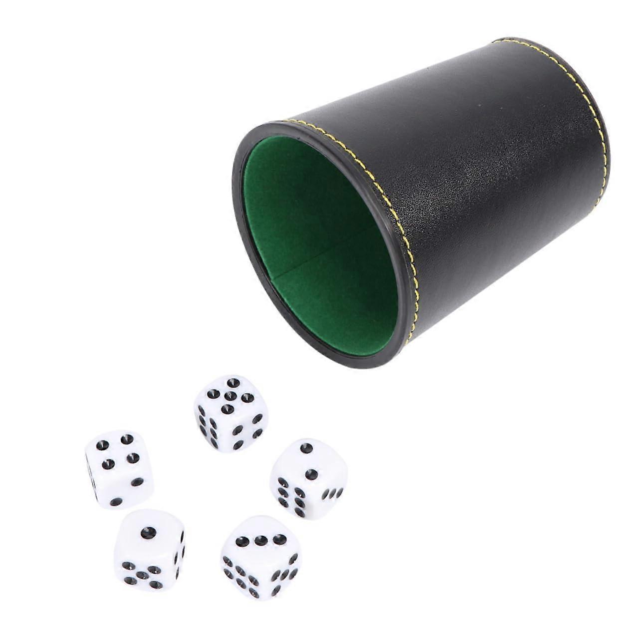 Cube Case Box Stacking Cup Storage for Easy Clean Dice Shaker Gaming D6 Cube with Leather Cover and Rolling Feature
