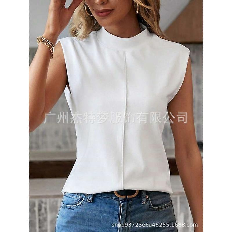 Women's Summer New Solid Colour Sleeveless Round Neck Vest Top