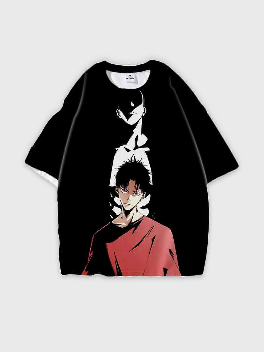 T-shirt round neck Role Pattern loose short sleeve E3407