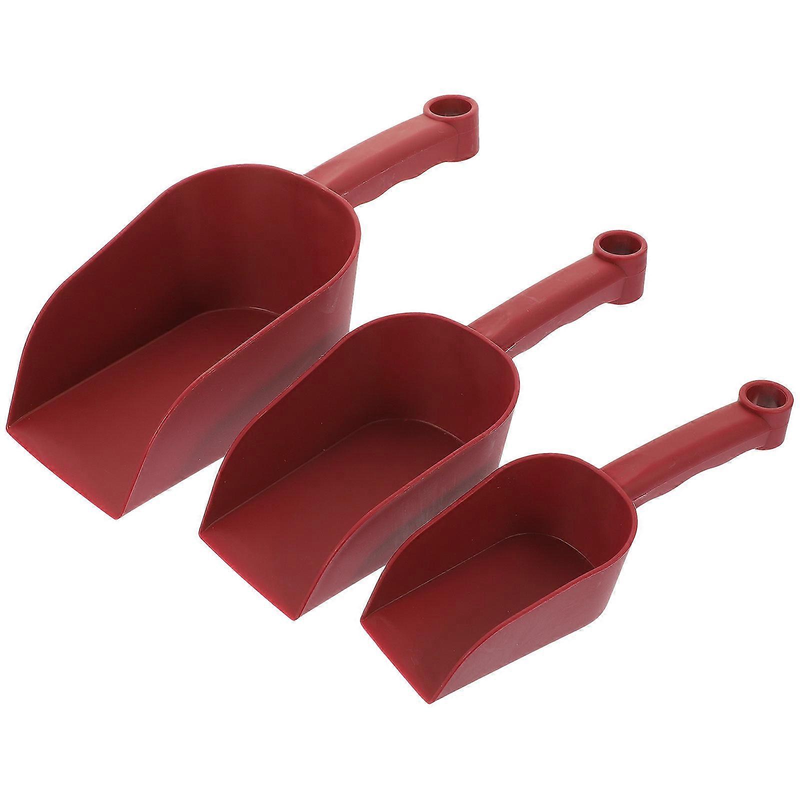Versatile Gardening Soil Scoops Set Strong Durable Plastic for Home Brown 3pcs