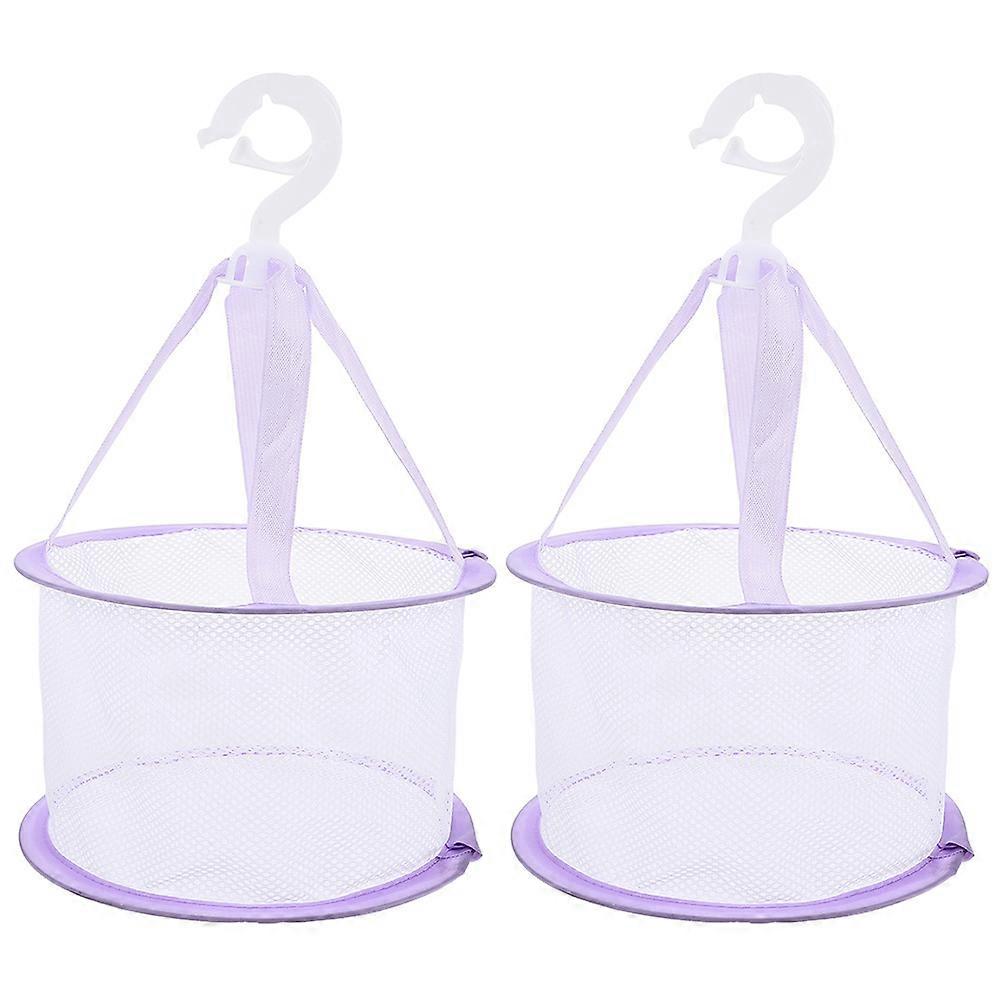 Purple Cloth Mesh Drying Basket for Home Use Ideal for Makeup Brushes and Small Clothes