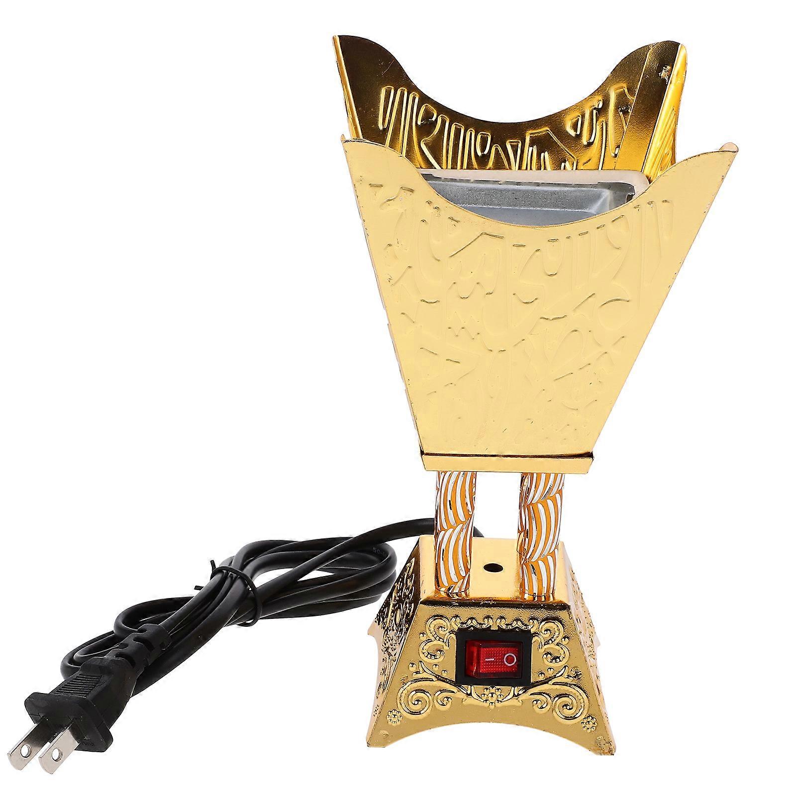 Golden Iron Middle East Style Electric Incense Burner for Decoration with Plug
