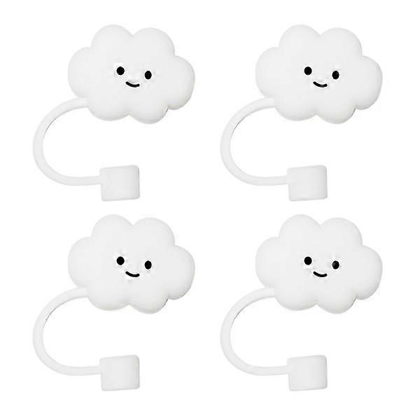 4PCS Cover Straw Protective Caps Reusable Straw Tips Cover Cloud Shape