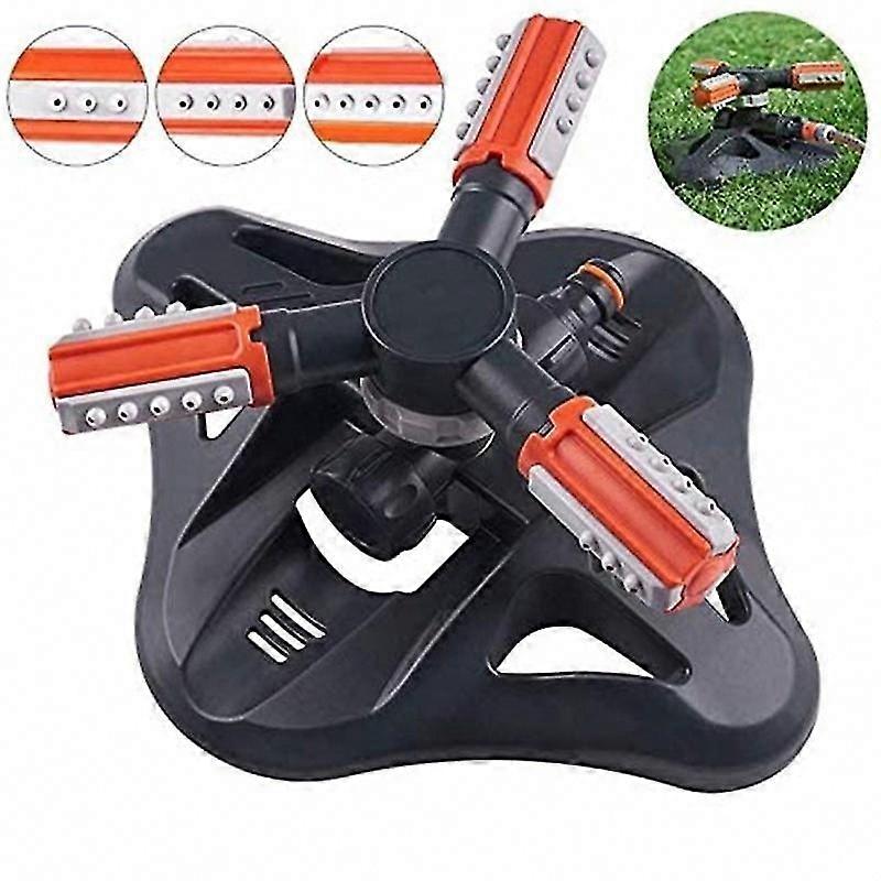 360 Rotatable 3-Arm Automatic Lawn Sprinkler with Quick Connect for Large Area Garden Watering