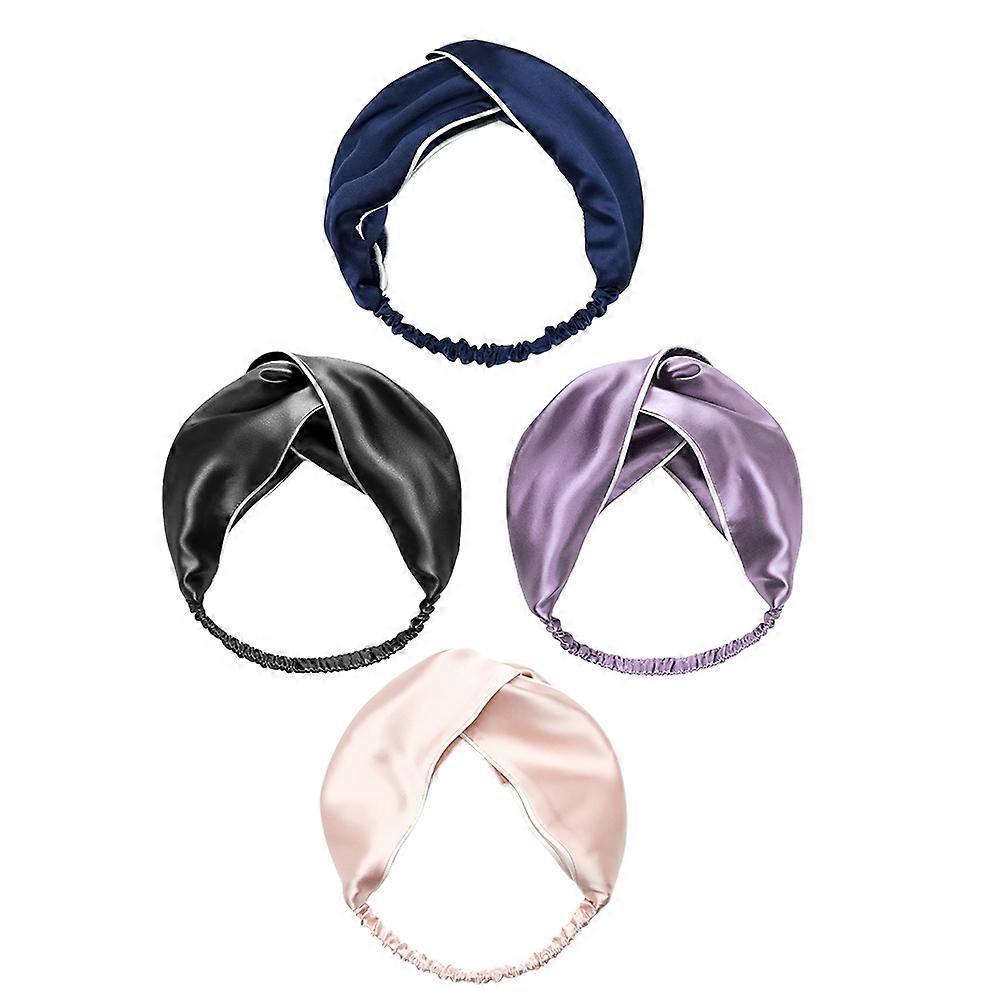 Women Headbands For Hair Spa Facial Headband Wide-Brimmed Elastic Texture Assorted Color 25X2.5X1CM Hair Fixing 4Pcs