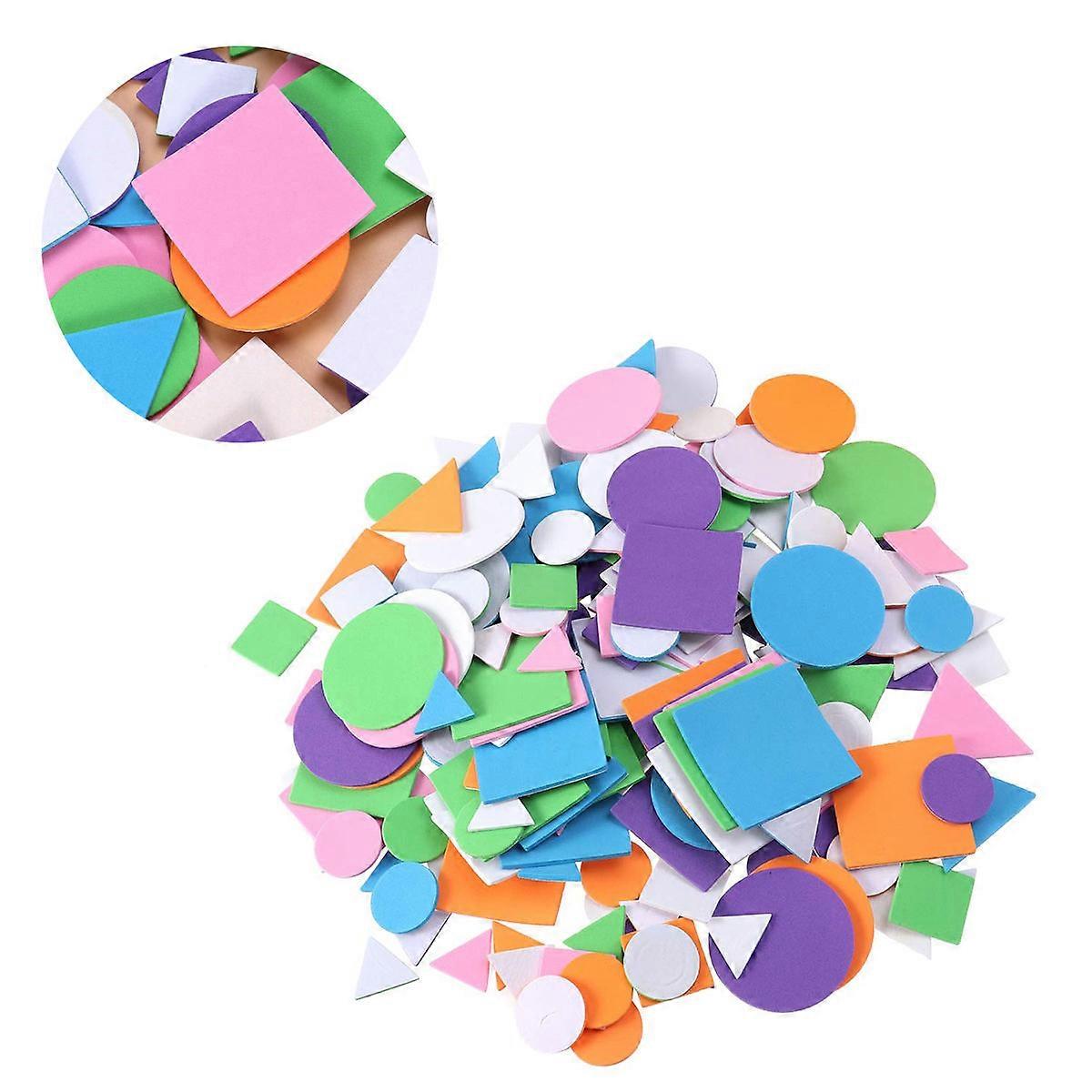 1250 Pcs 5 Pack Colorful Geometric Shape Stickers Self Adhesive EVA Sponge for Children School Random Size Mixed Color
