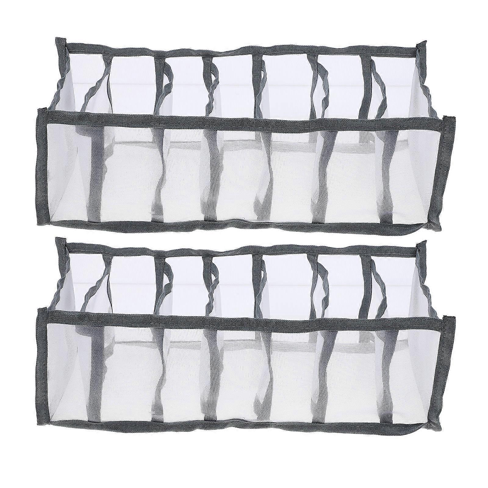 2pcs Visible Closet Organizer Mesh Storage Box for Jeans, Shirts & Underwear – Space Saving Wardrobe Clothes Organizer