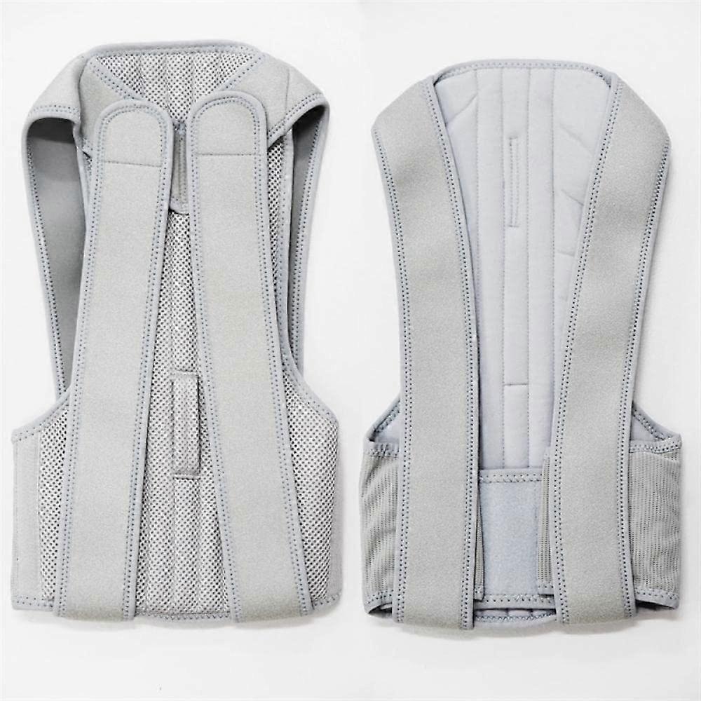 Shoulder Support Belt Posture Corrector With Magnetic Therapy Bracket Back Support For Men Black Light Grey