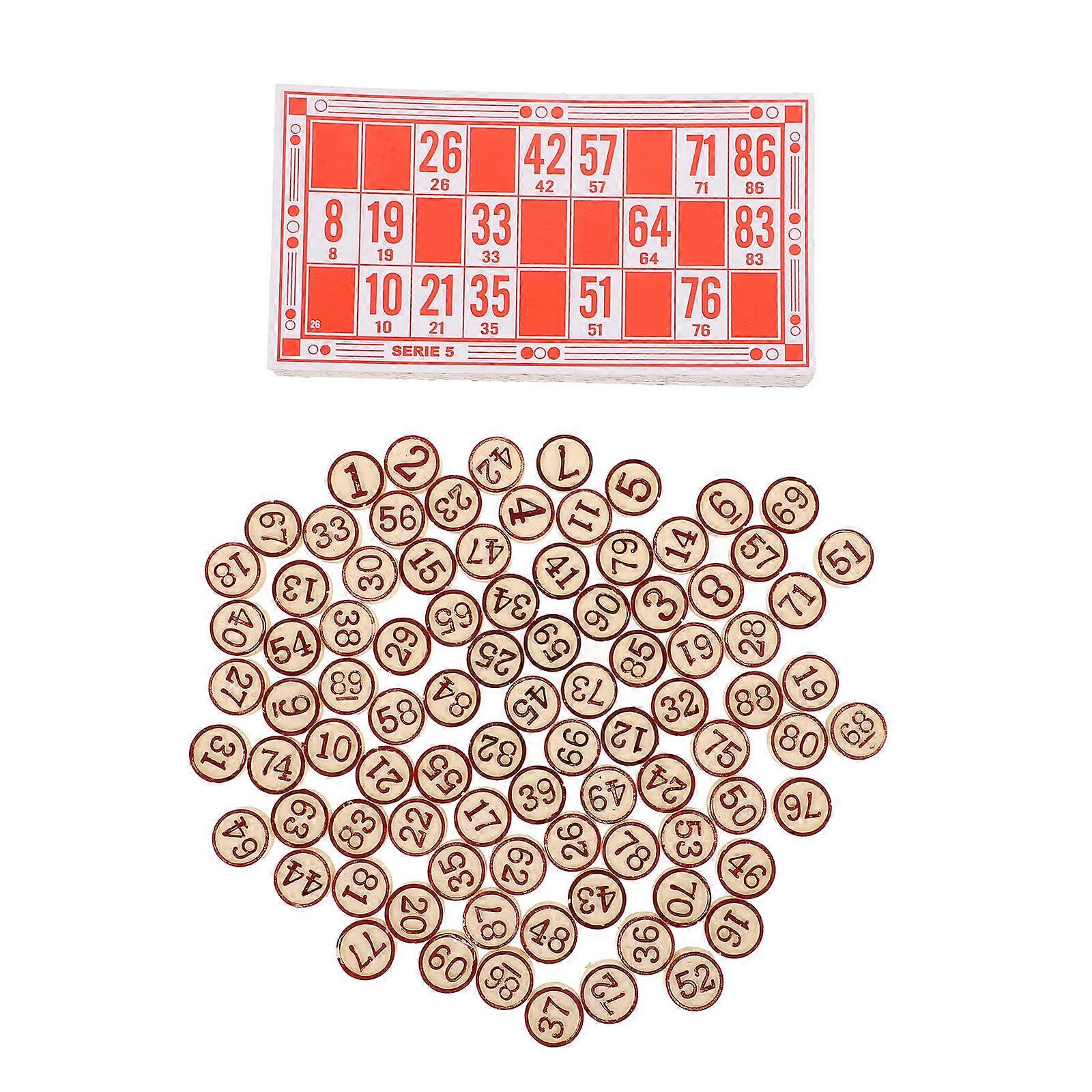 Wooden Game Set with Red Cards and Chess Pieces for Family Entertainment Fun Parties