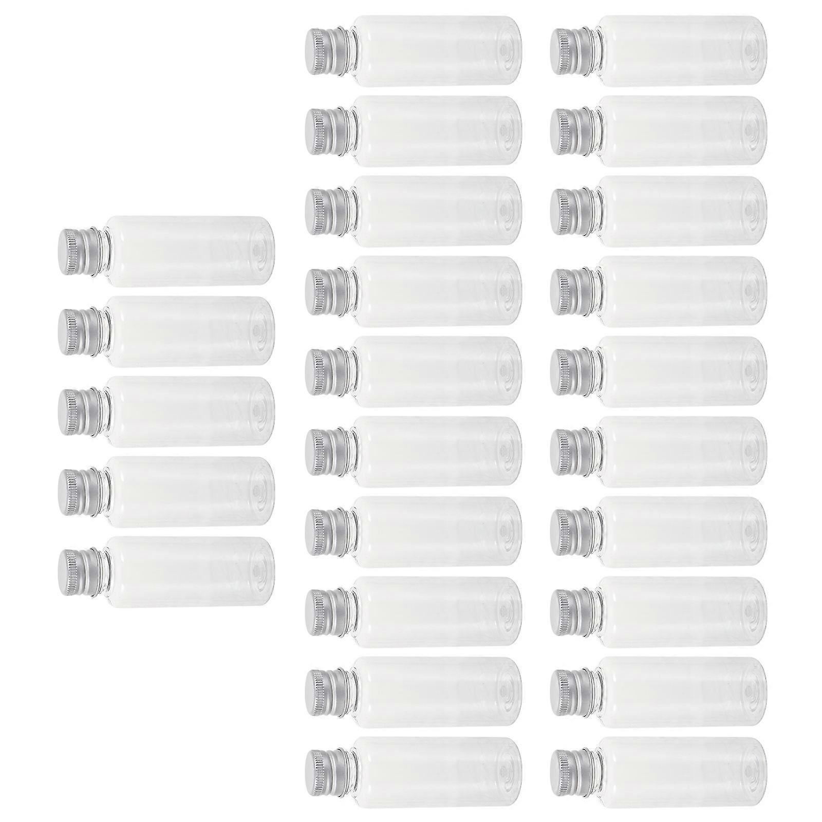 Transparent Plastic Bottles with Aluminum Caps for Storage Safe and Secure with Excellent Workmanship 25pcs