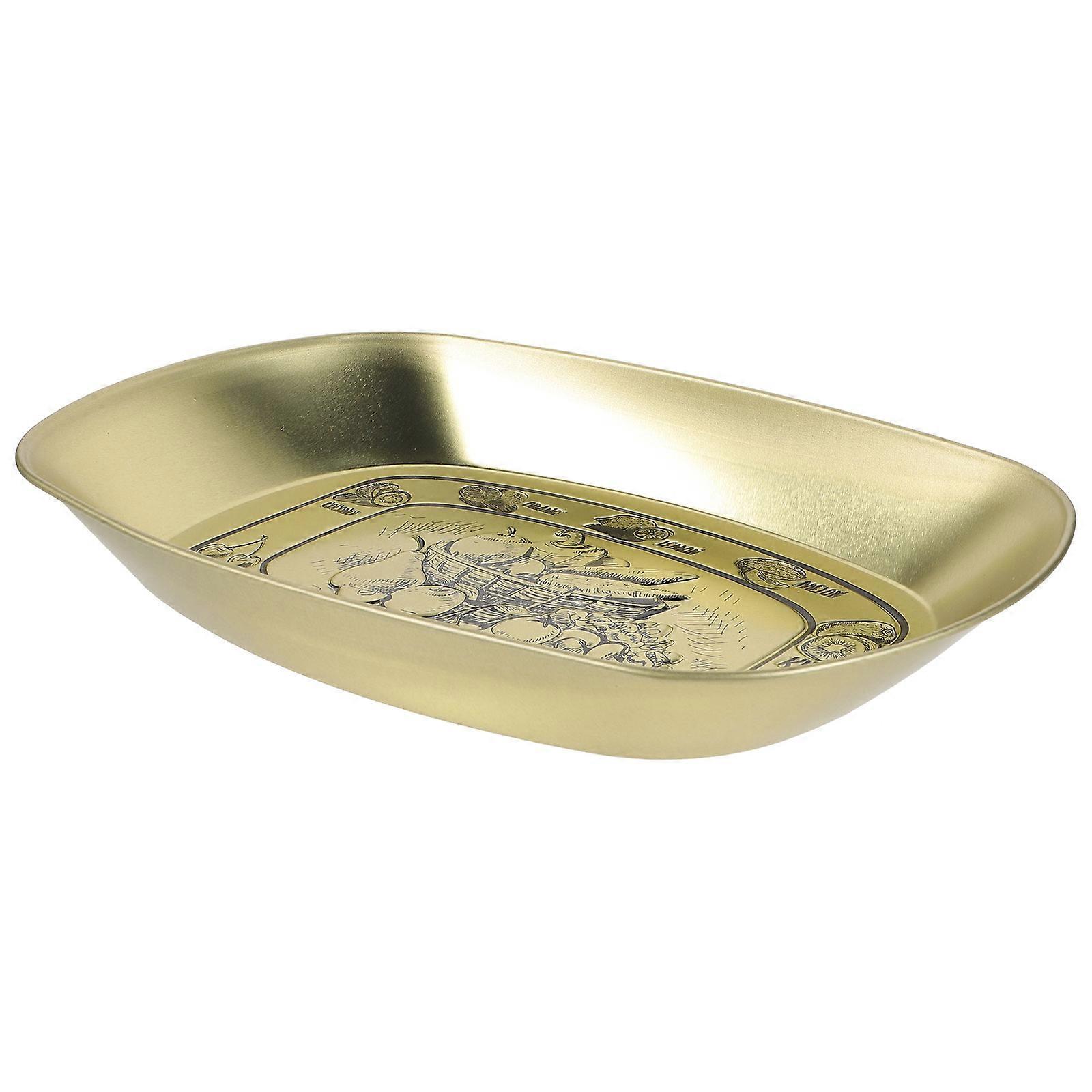 Rectangular Food Storage Serving Dish For Event Organizers 25.5x16cm Golden 1Set