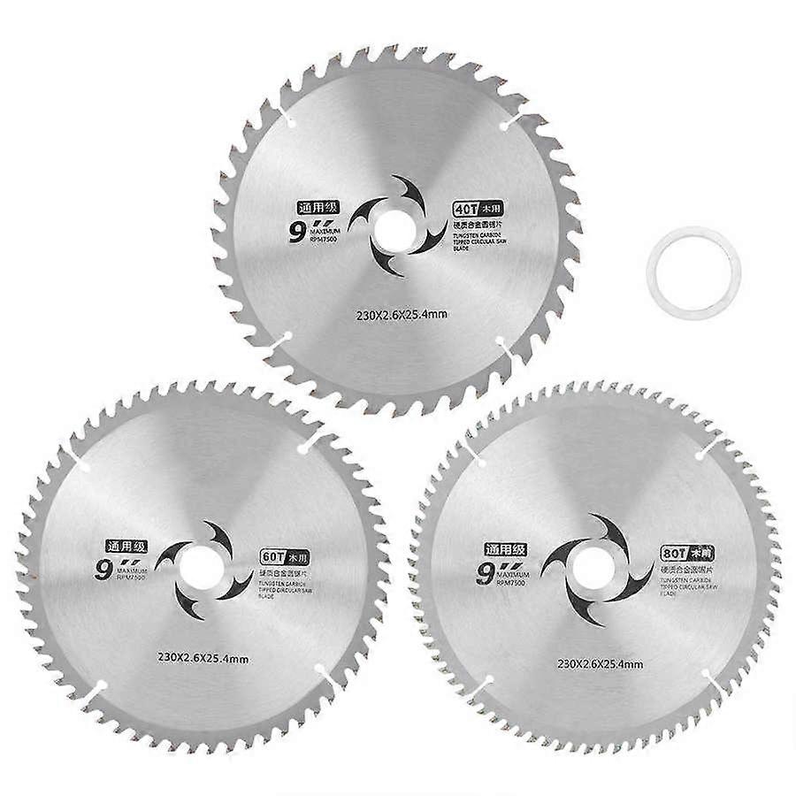 1Pcs 7/8/9in 40/60/80T 硬质合金木工圆锯片通用超高强度型号切割盘