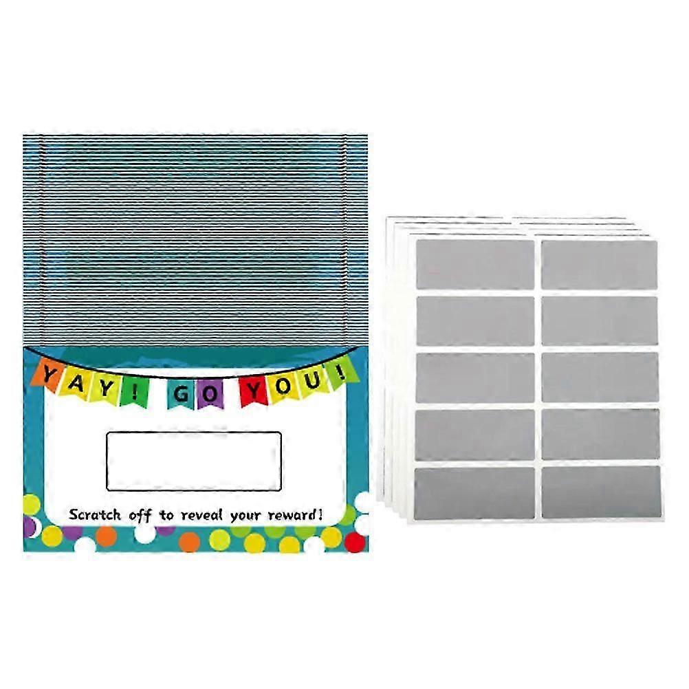 Billets à gratter Créez les vôtres pour les organisateurs d’événements et les enseignants Multicolore 9 00X5 00X0 10Cm Prix de classe 50Sheets