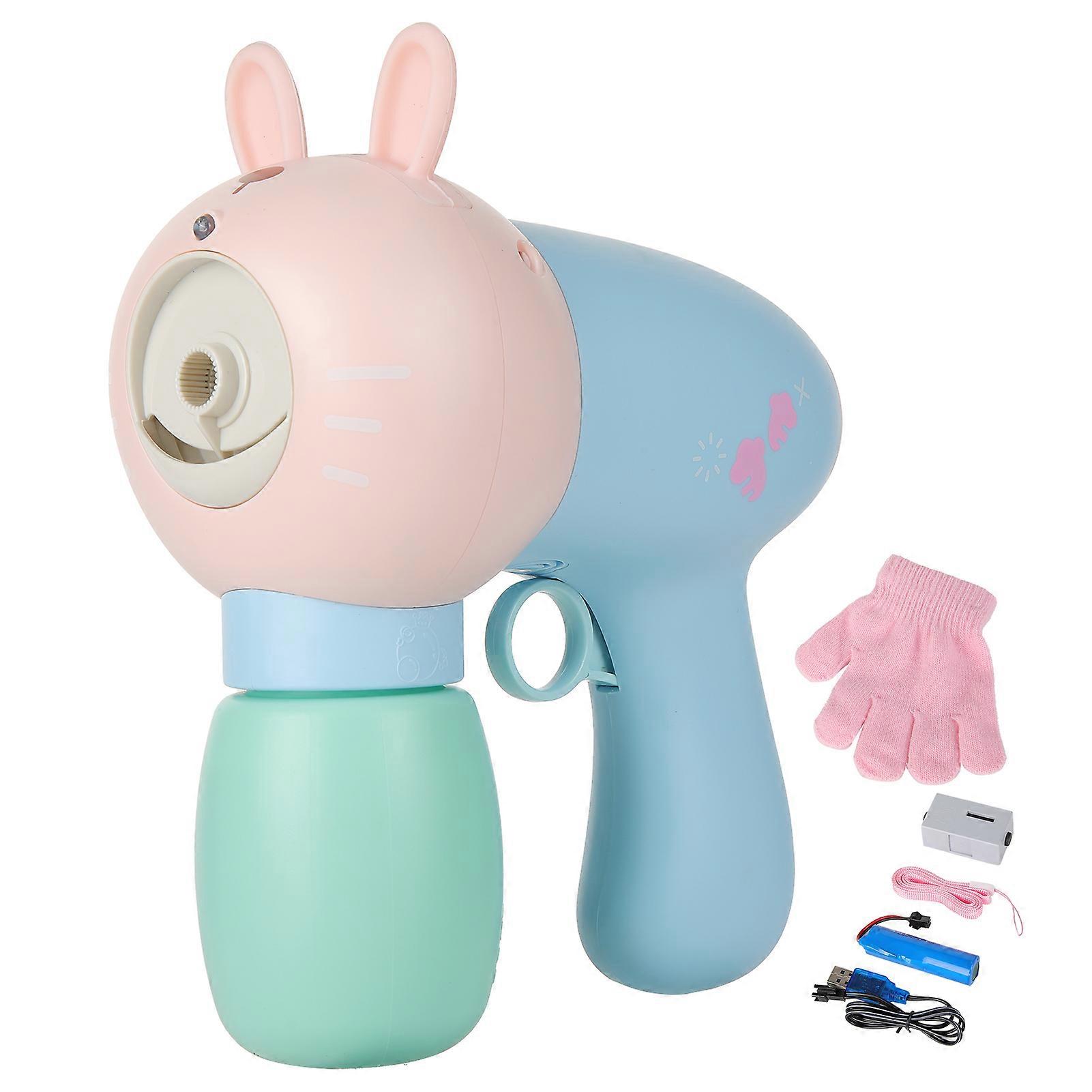 Bubble Blower Toys USB Mist Bubble Machine Blaster Toy with Bubble Solution for KidsLight Blue
