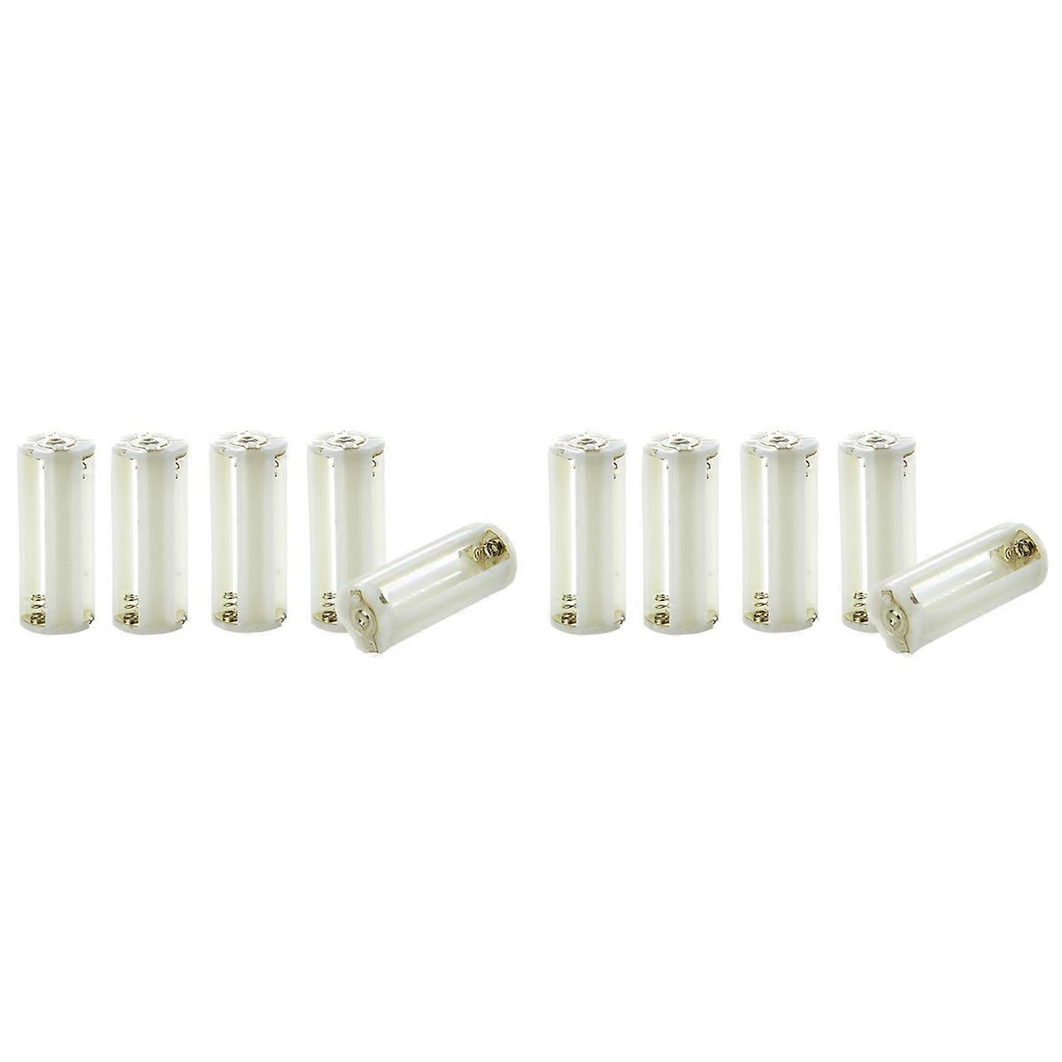 Flashlight Cylindrical 3 x AAA Battery Plastic Holder Box 10Pcs