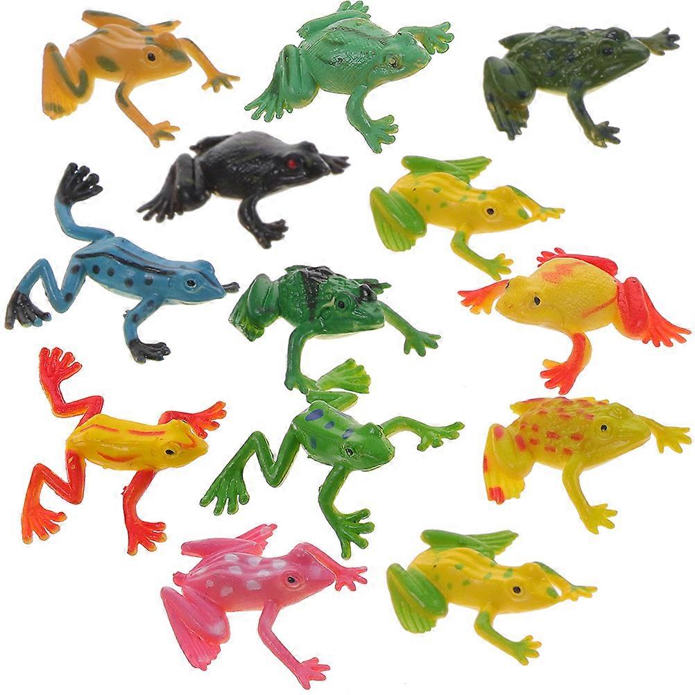 24pcs Small Frog Figurines Ornaments Modeling Statues