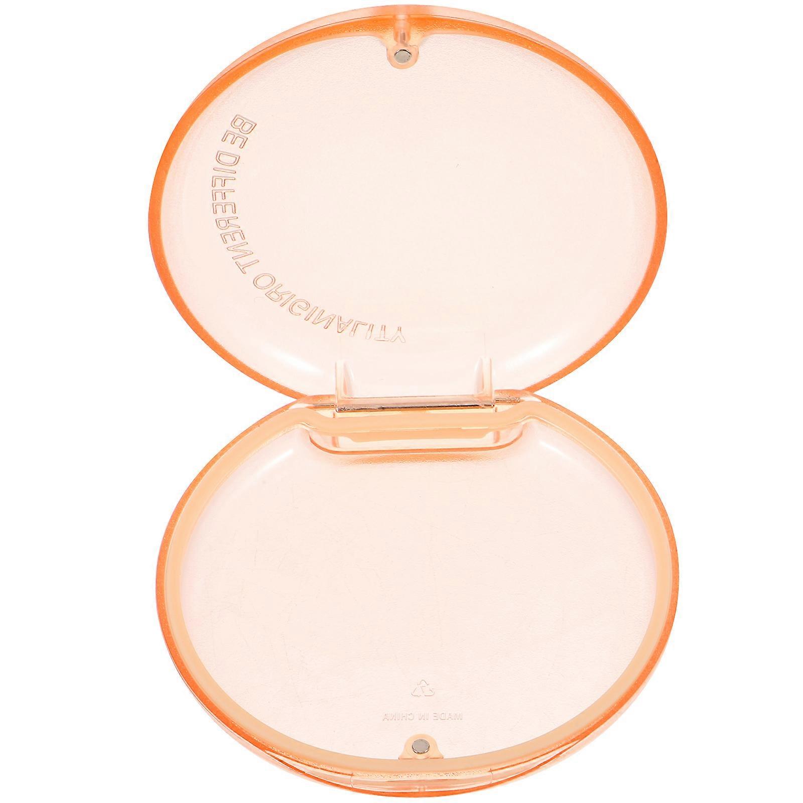 Orange Plastic Denture Storage Box Convenient Lightweight Retainer Holder for Easy Daily Use Size 3.5 x 2.5 x 1.5 Inches