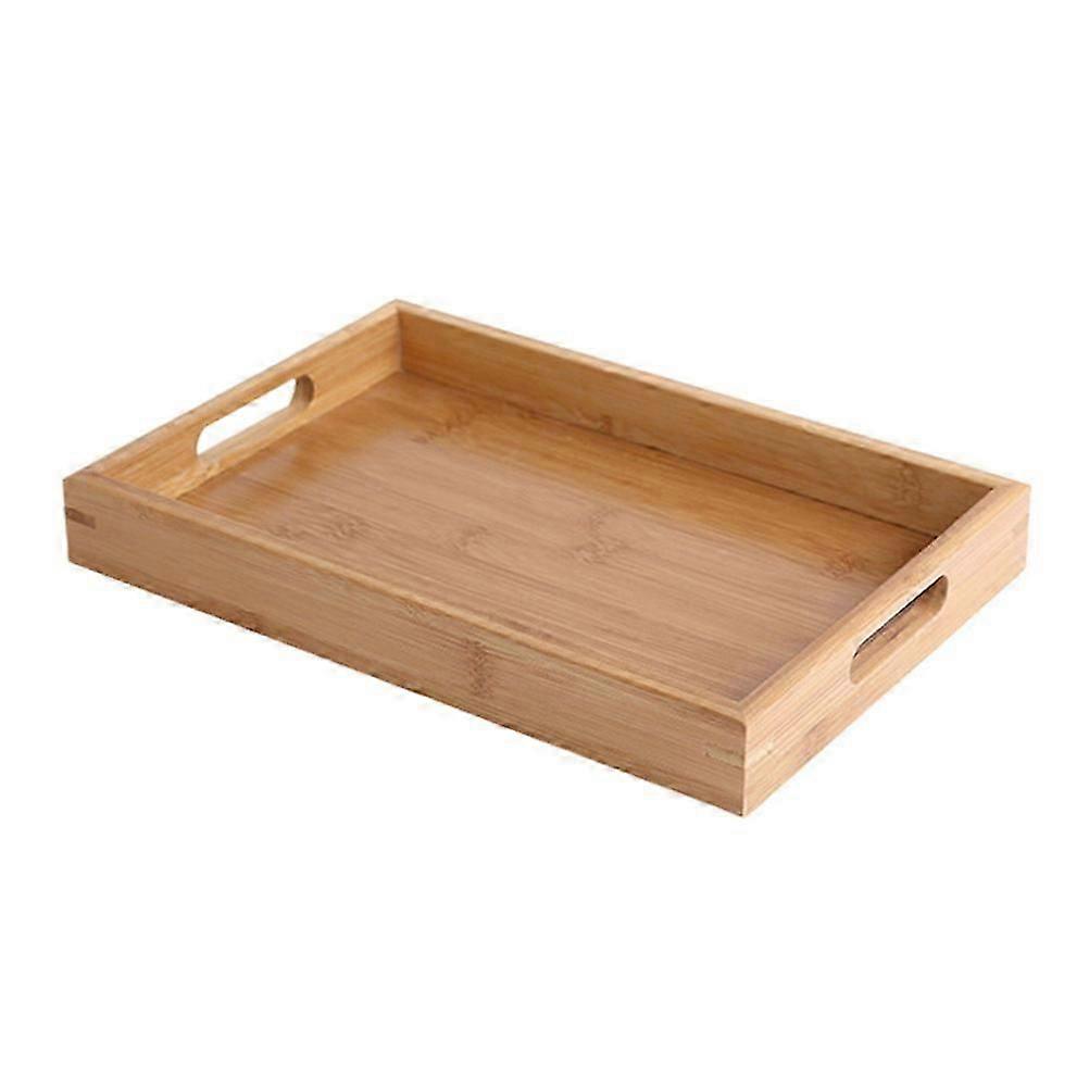 Bambu Servis Tepsileri Dikdörtgen Ev Kullanımı Açık Kahverengi 35x22cm Depolama 1 Adet