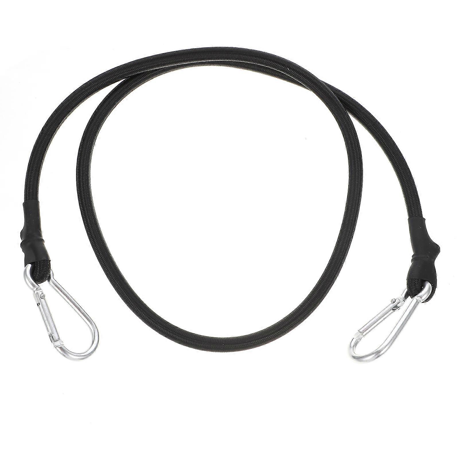 Black Heavy-duty Bungee Cord Set for Bike Luggage with Hooks 6pcs Each 9.84 Feet Long