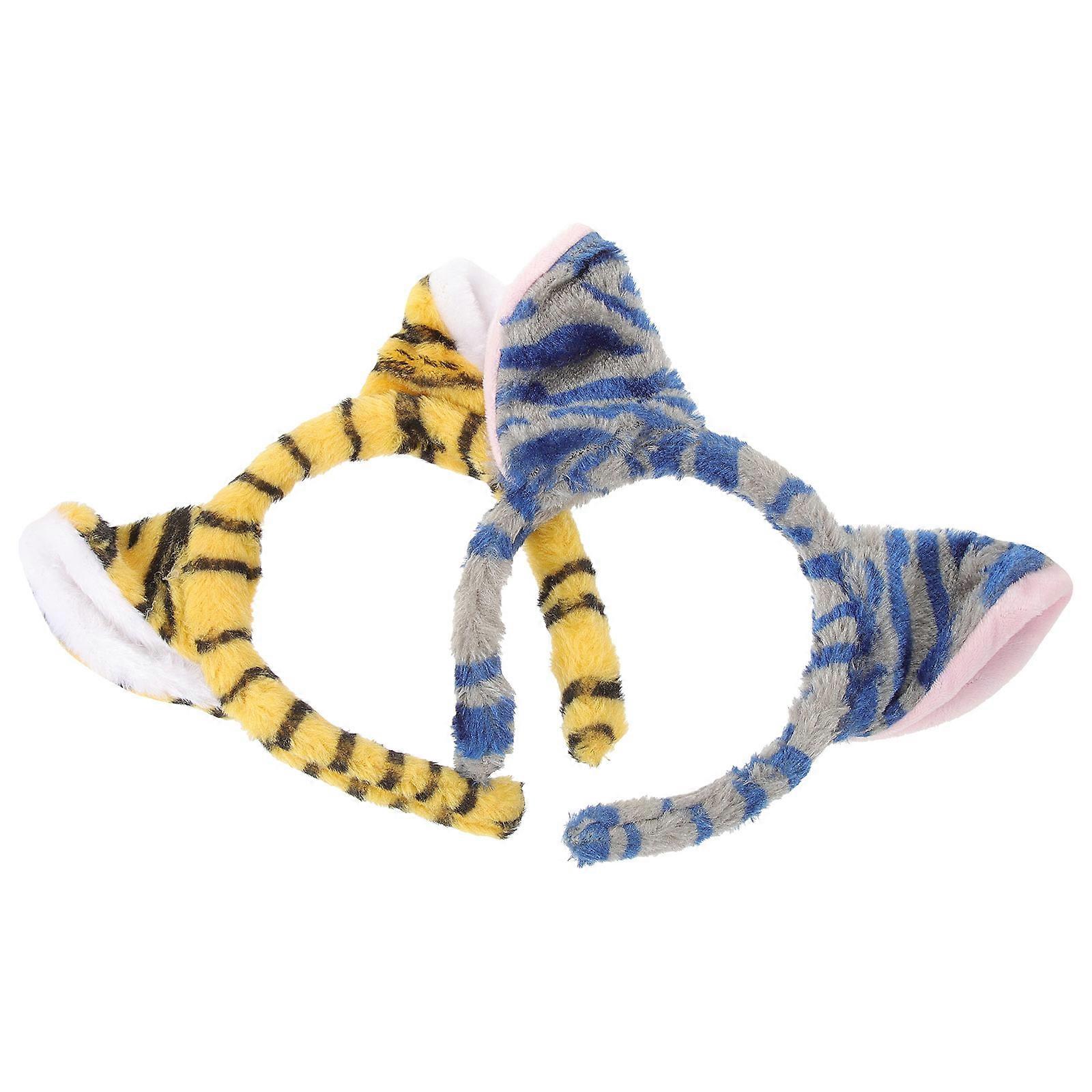 Animal Ear Design Tiger Ear Headbands 2 Pcs Ideal For Stage Performances And Photography Props