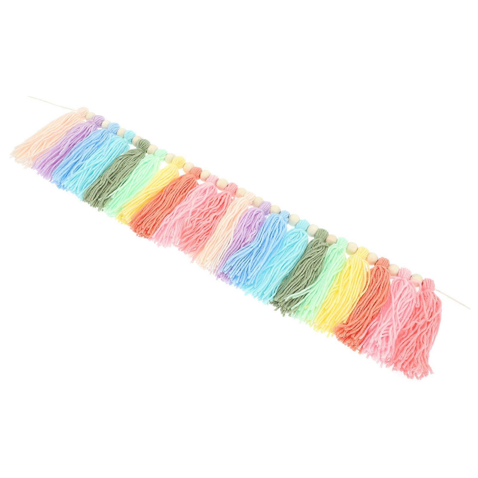 Multi Color Cotton Rope Tassel Garland for Indoor Hanging Decor Perfect for Parties and Festivals 7.5 Inches