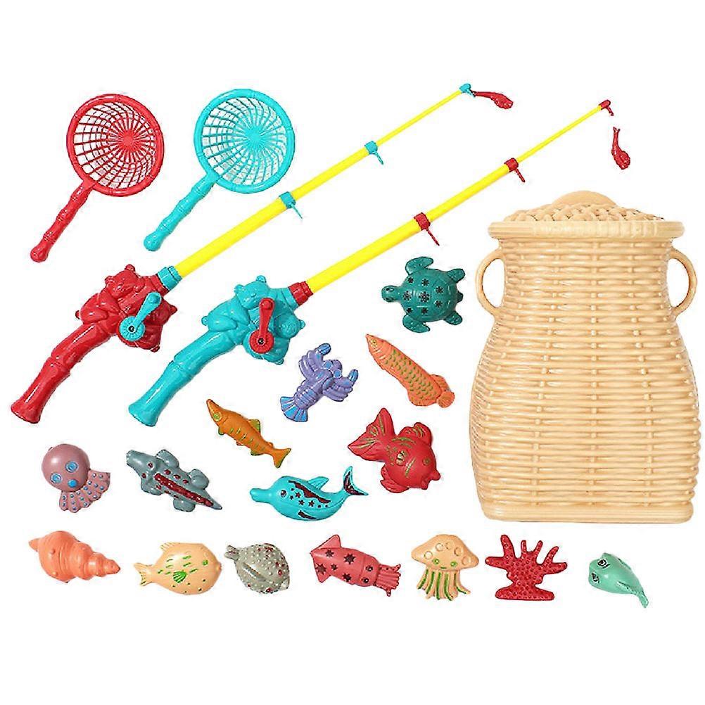 Children Fishing Toy Set For Indoor Play With Assorted Color, Magnetic Fishing Fun For Family Time 1 Set