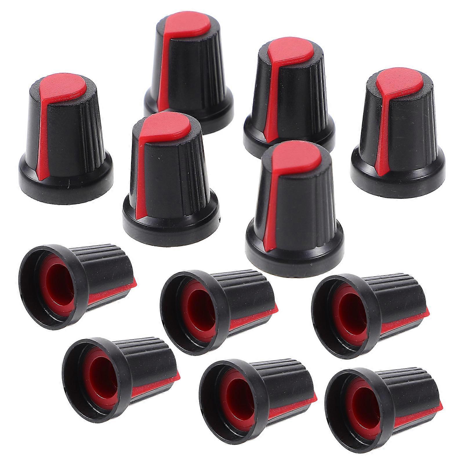 50pcs Red Potentiometer Knob Caps for Guitar Bass Volume Tone Control – Comfortable Grip, Easy Installation, Compatible with Electronic Devices