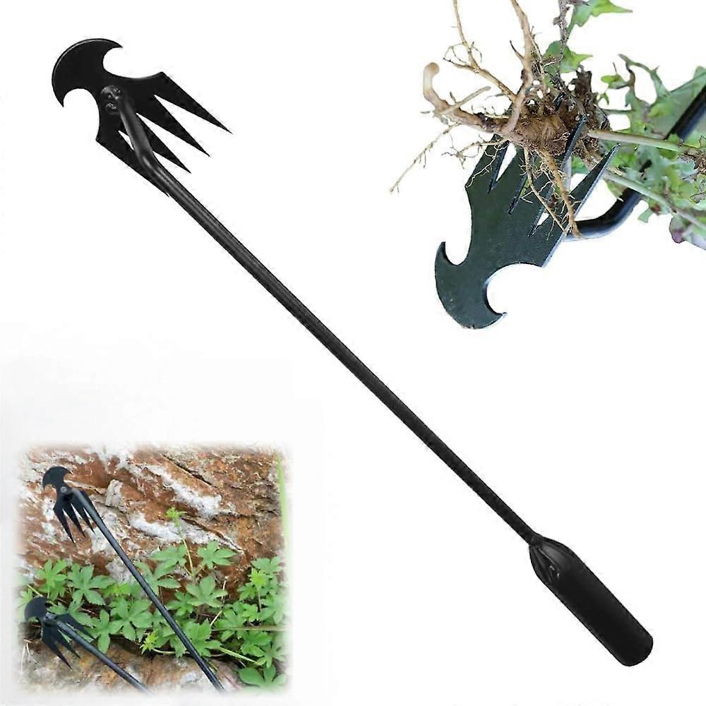 weed killer, manual, stainless steel, weed remover, dandelion, weeder, tool for weed control, manual, for pulling roots, gardening black 29.5cm