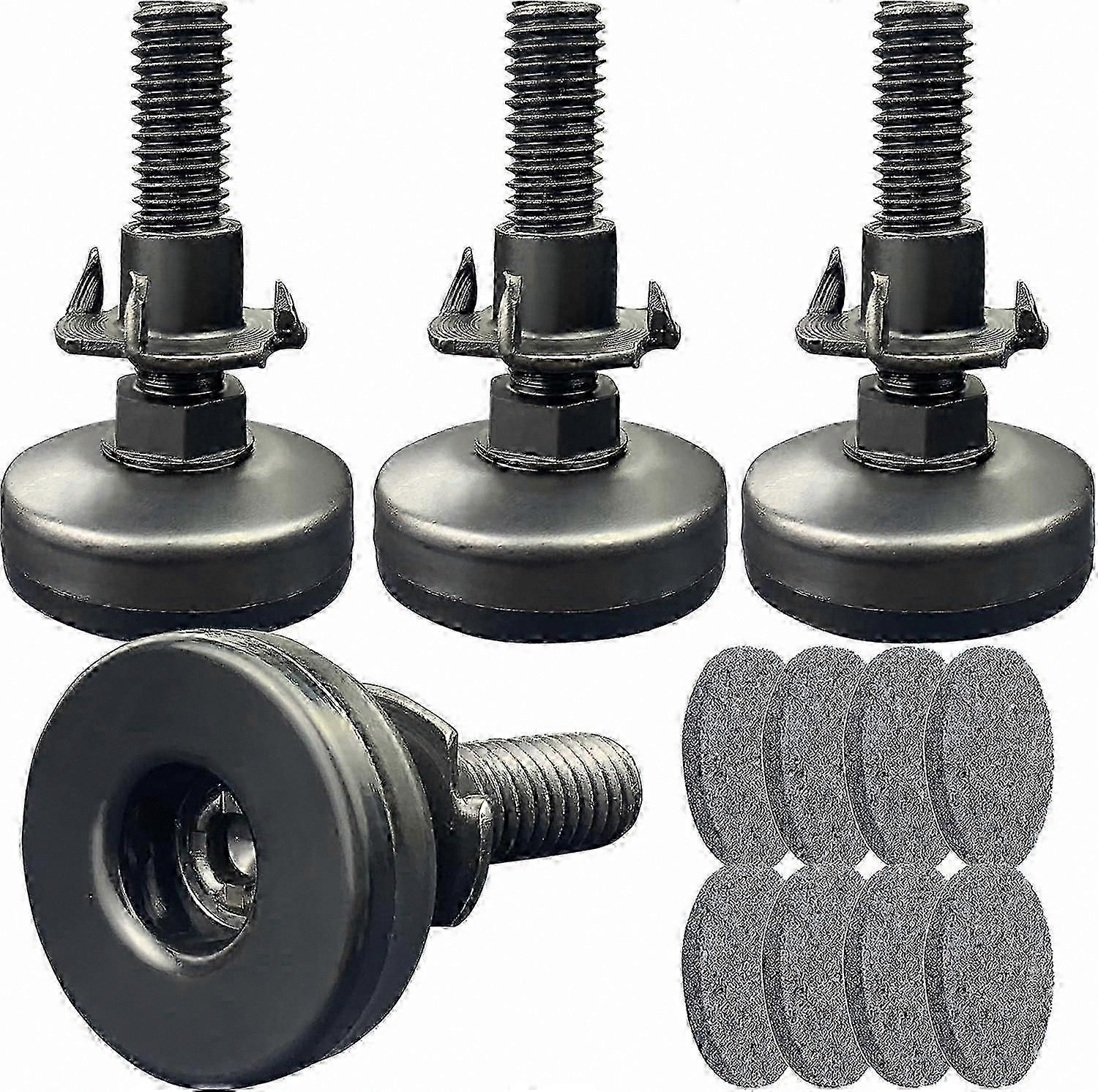 Heavy Duty Leveling Feet, 3/8 Thread, 4 Pack, Black