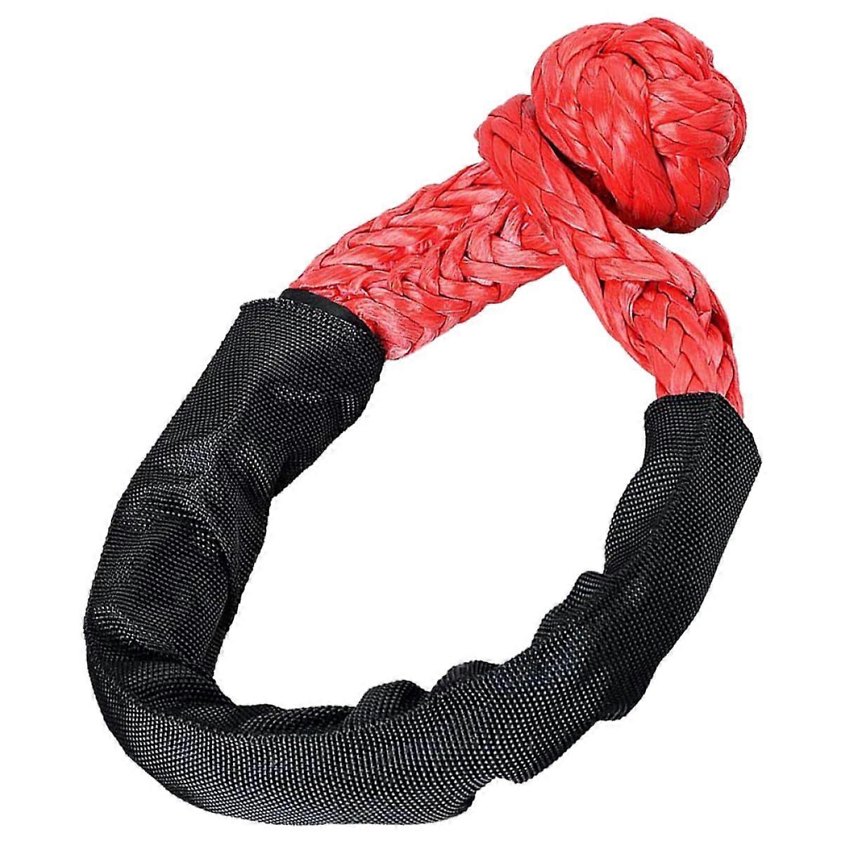Recovery Rope Soft Shackle Kit 1 Piece Compact Versatile High Strength Emergency Recovery Hook for Off-Road Vehicles Red