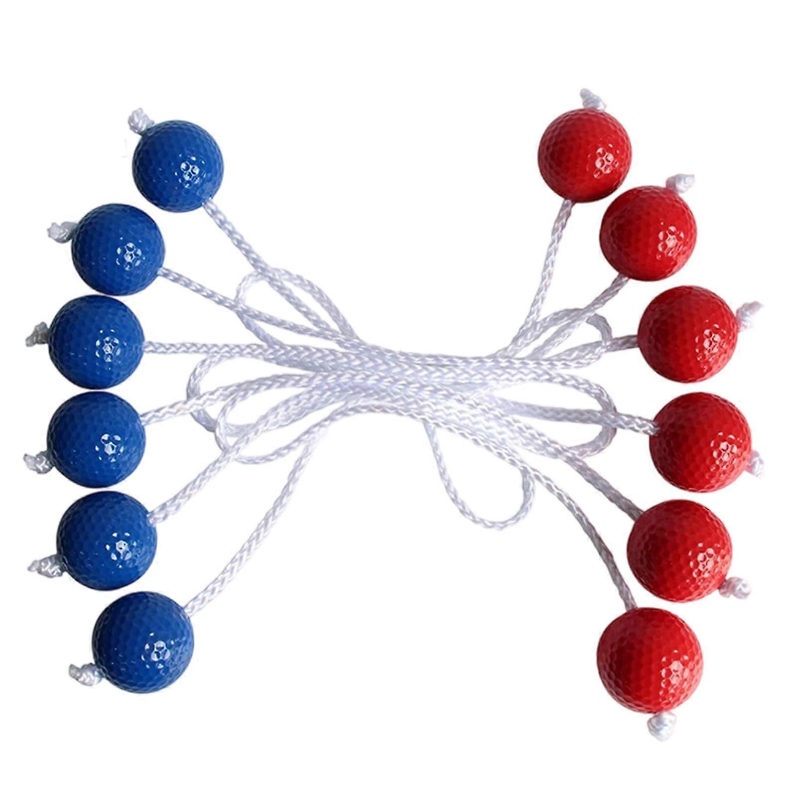 Replacement throwing balls for outdoor use, lawn, golf, 6 pieces red/blue